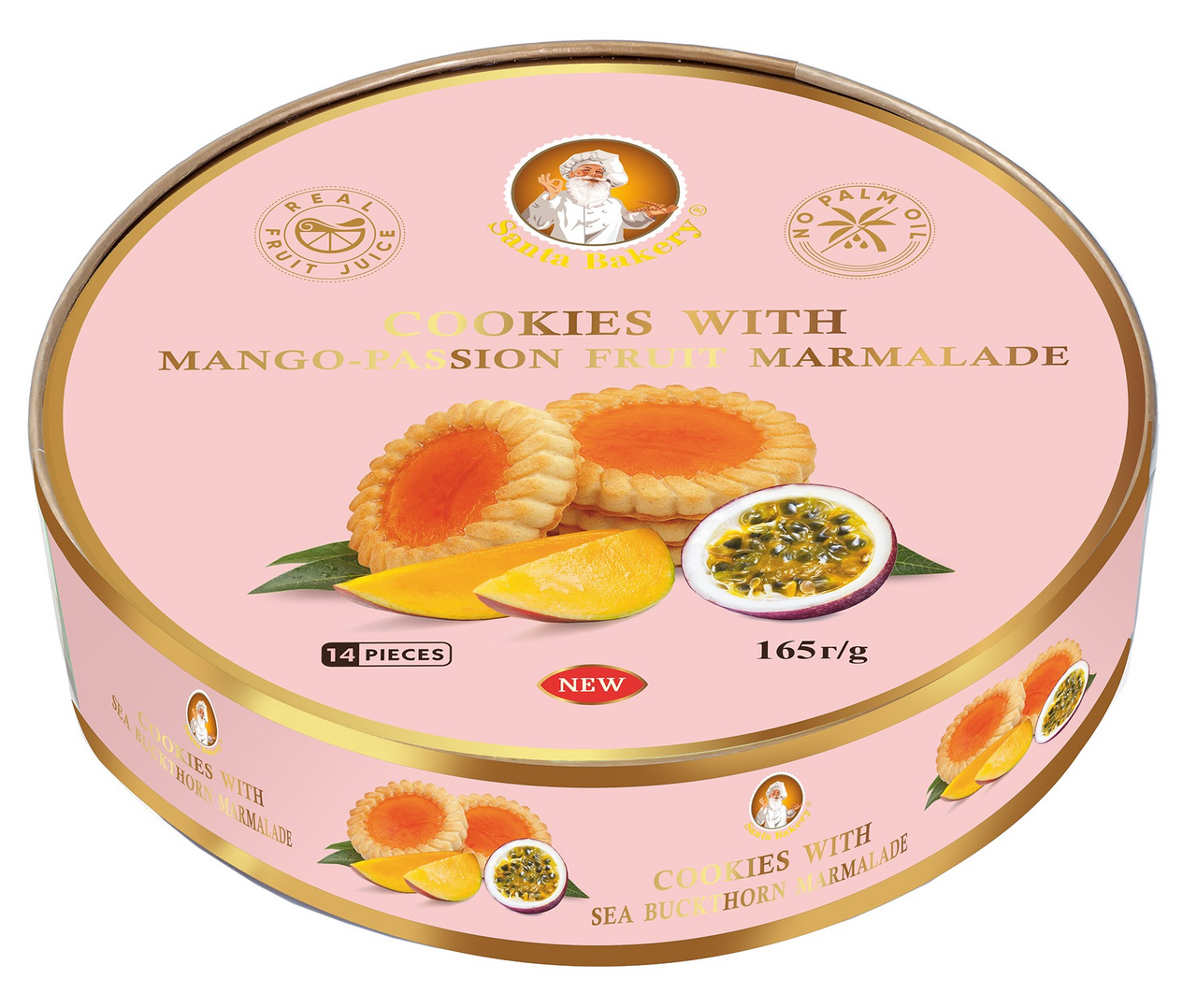 Печенье Santa Bakery сдобное мармелад манго и маракуйя, 165г