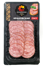 Колбаса Сосновоборская Краковская полукопченая нарезка, 100г