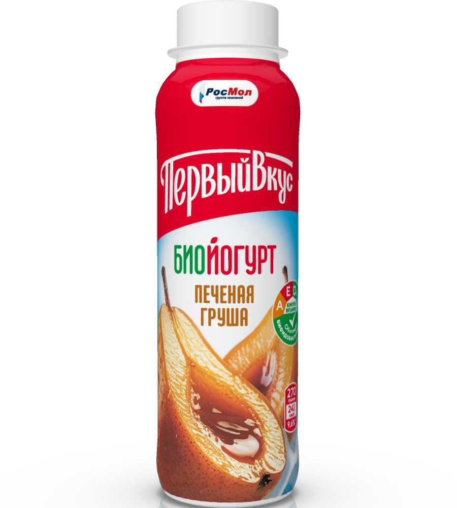 Биойогурт питьевой Первый вкус печеная груша 2.5%, 270г