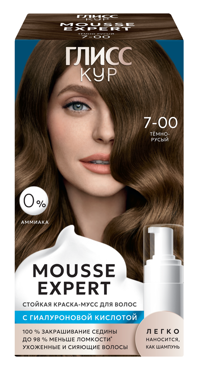 Краска для волос Глисс Кур Mousse Expert 7-00 темно-русый
