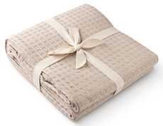 Tarrington House Плед вафельный Bella бежевый, 220 x 240см