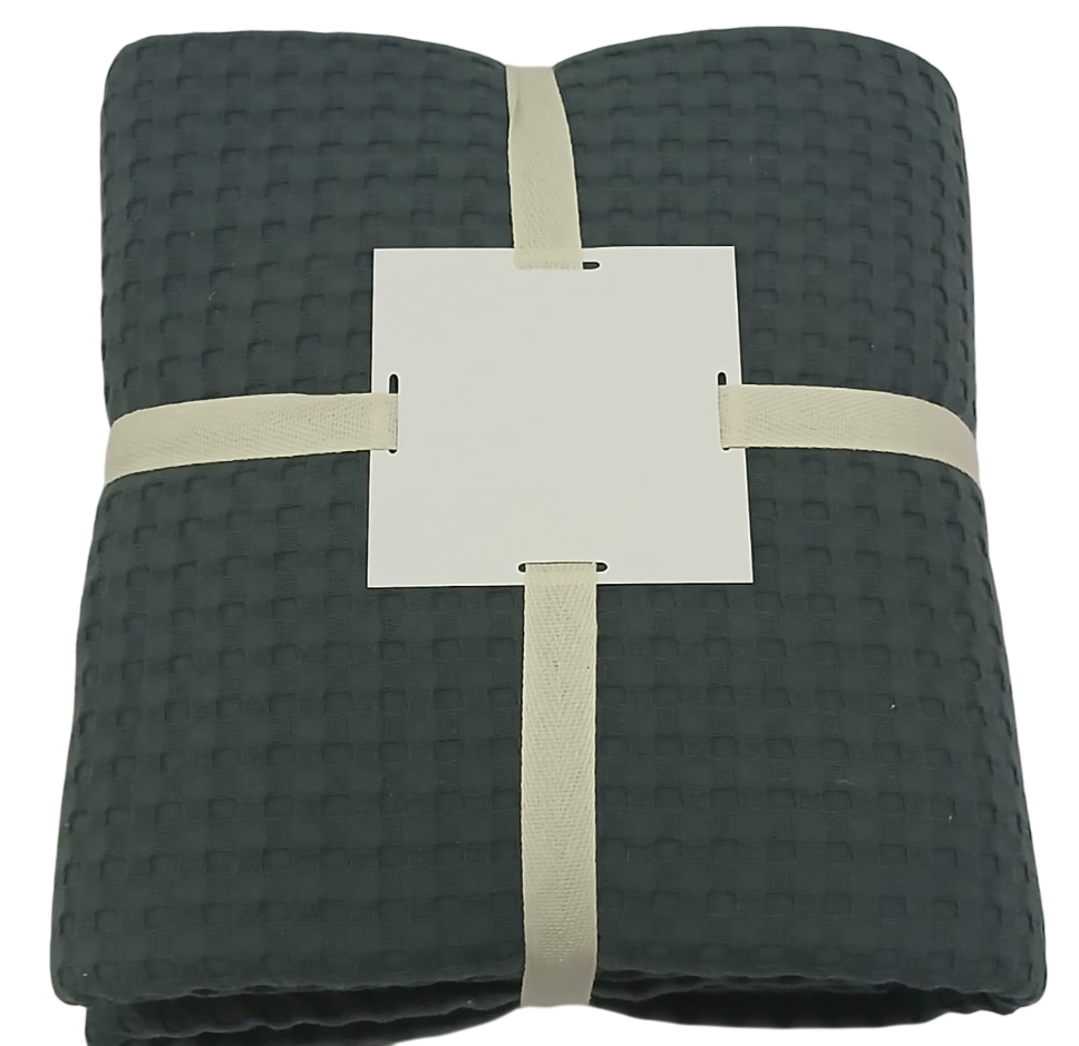 Tarrington House Плед вафельный Bella синий, 220 x 240см