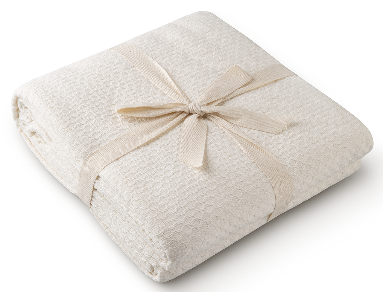 Tarrington House Плед вафельный Persy слоновая кость, 220 x 240см