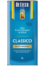 Масло оливковое De Cecco Extra Virgin нерафинированное, 5л