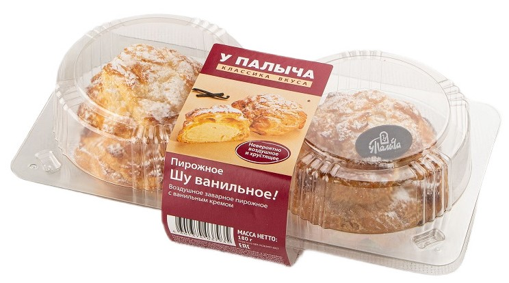 180Г ПИРОЖНОЕ ШУ У ПАЛЫЧА ВАНИЛЬНОЕ
