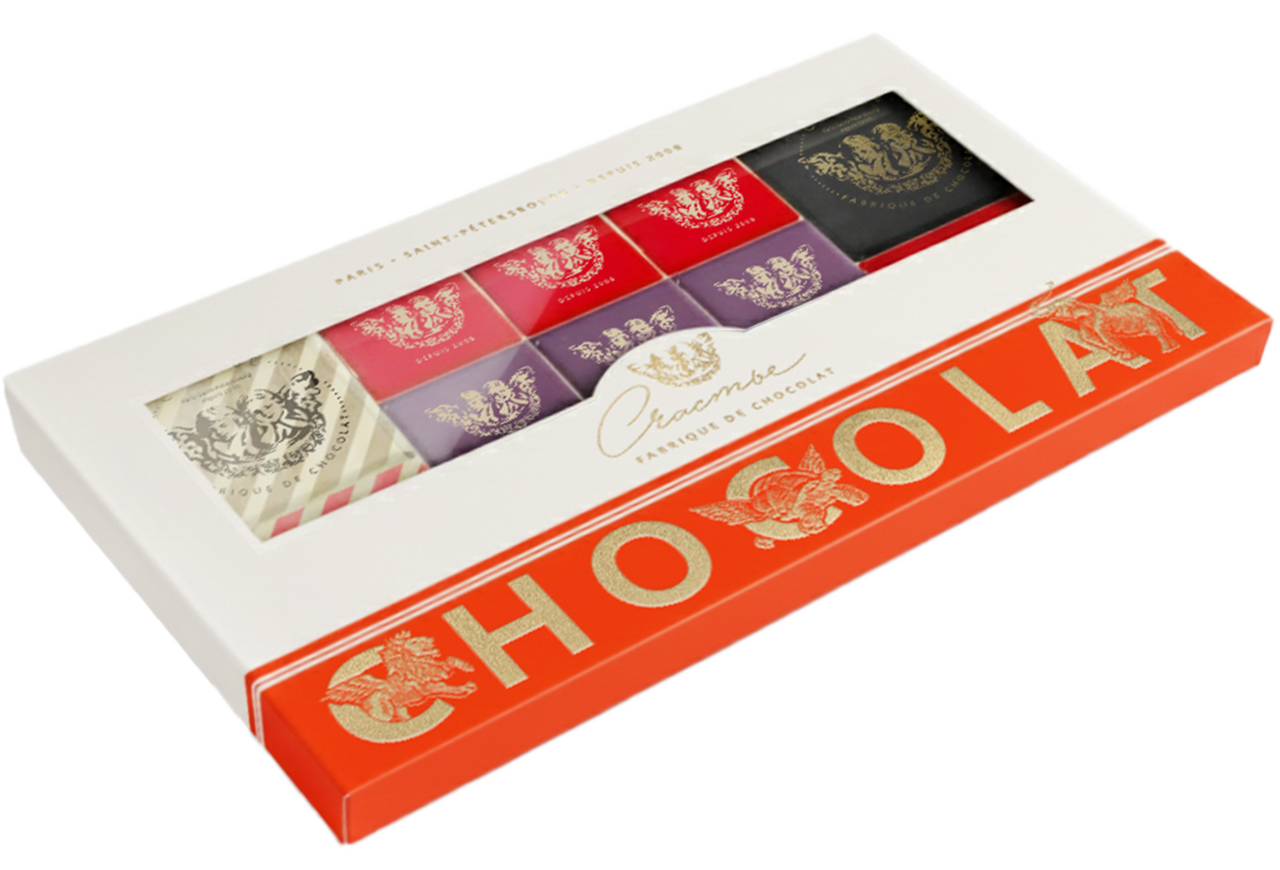 Коллекция шоколадных плиток Счастье с пралине, 190г