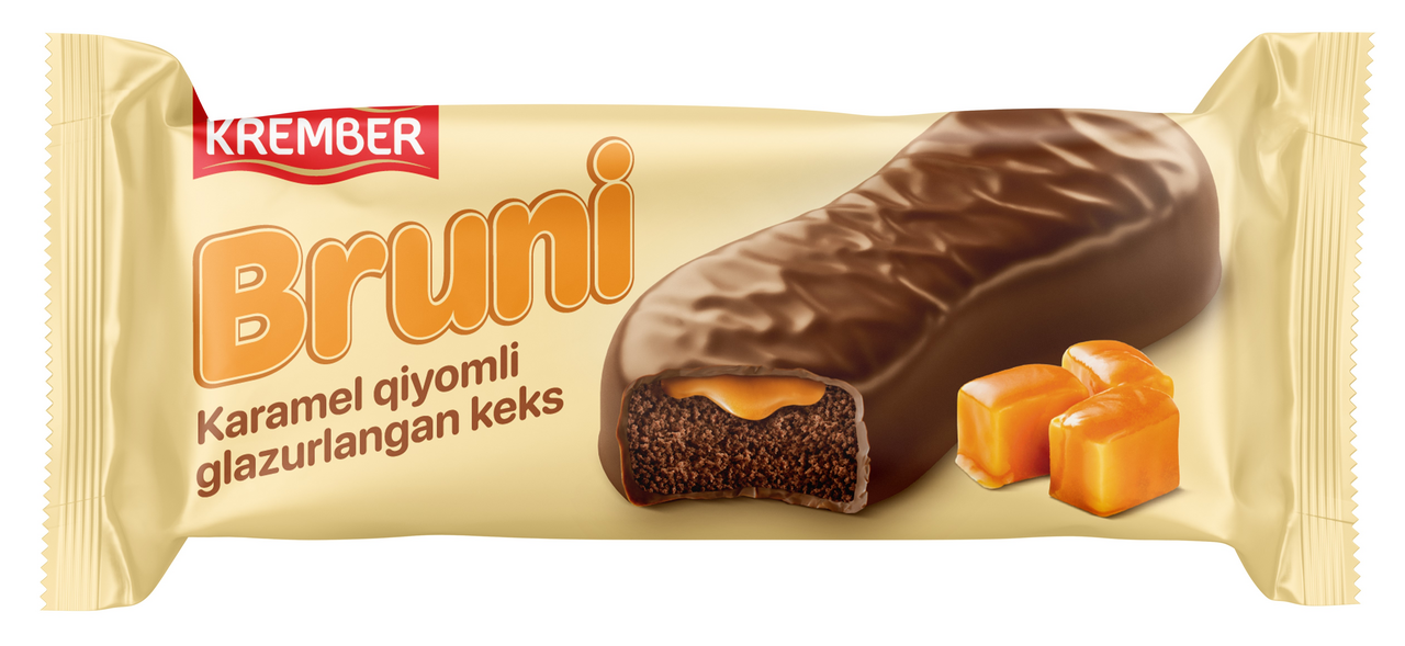 Кекс Krember Bruni глазированный с карамелью, 40г