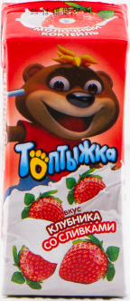 Коктейль молочный детский Топтыжка Клубника со сливками 3.2% с 5 лет, 200г