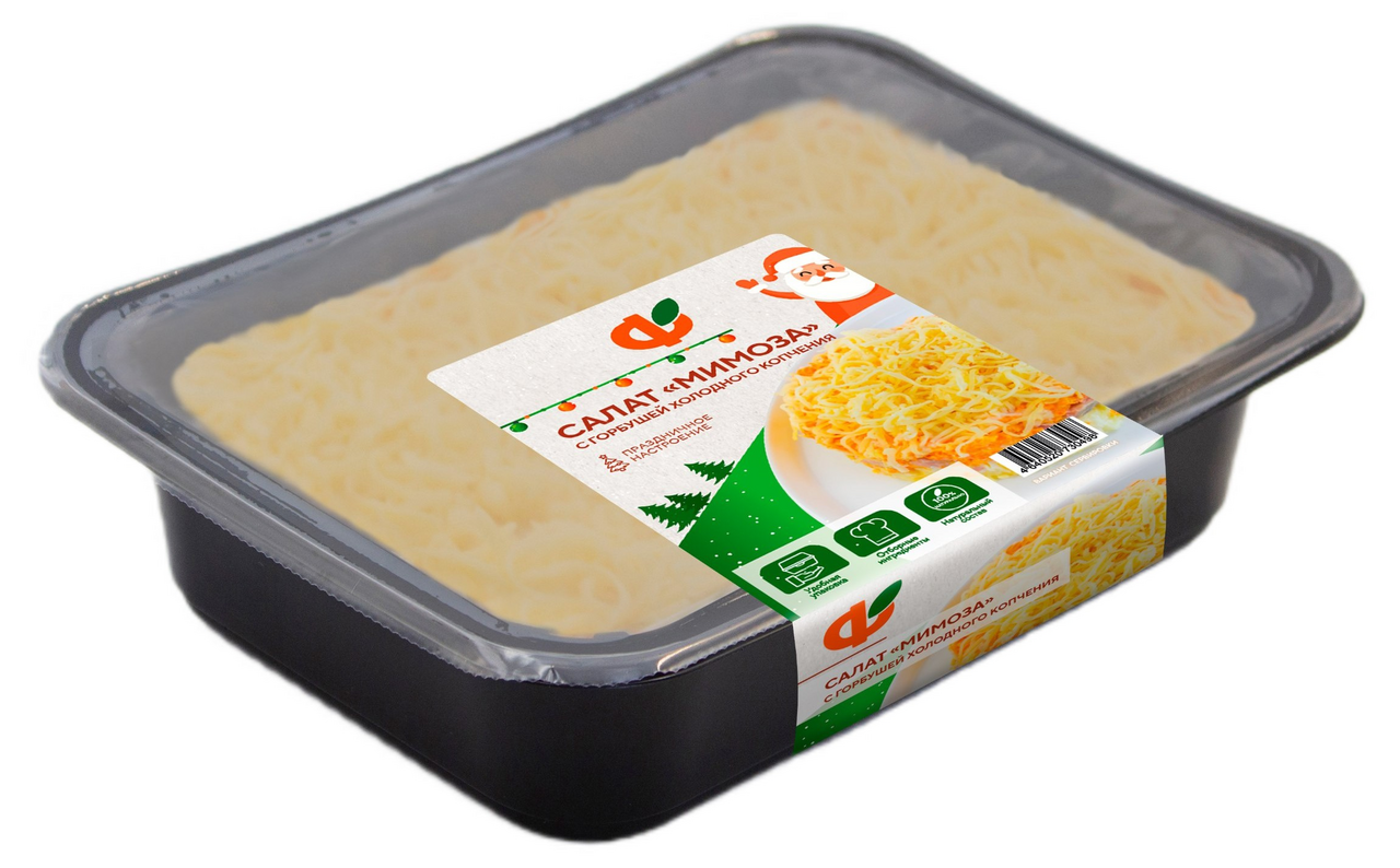 Салат Фабрика здорового питания мимоза с горбушей холодного копчения, 500г