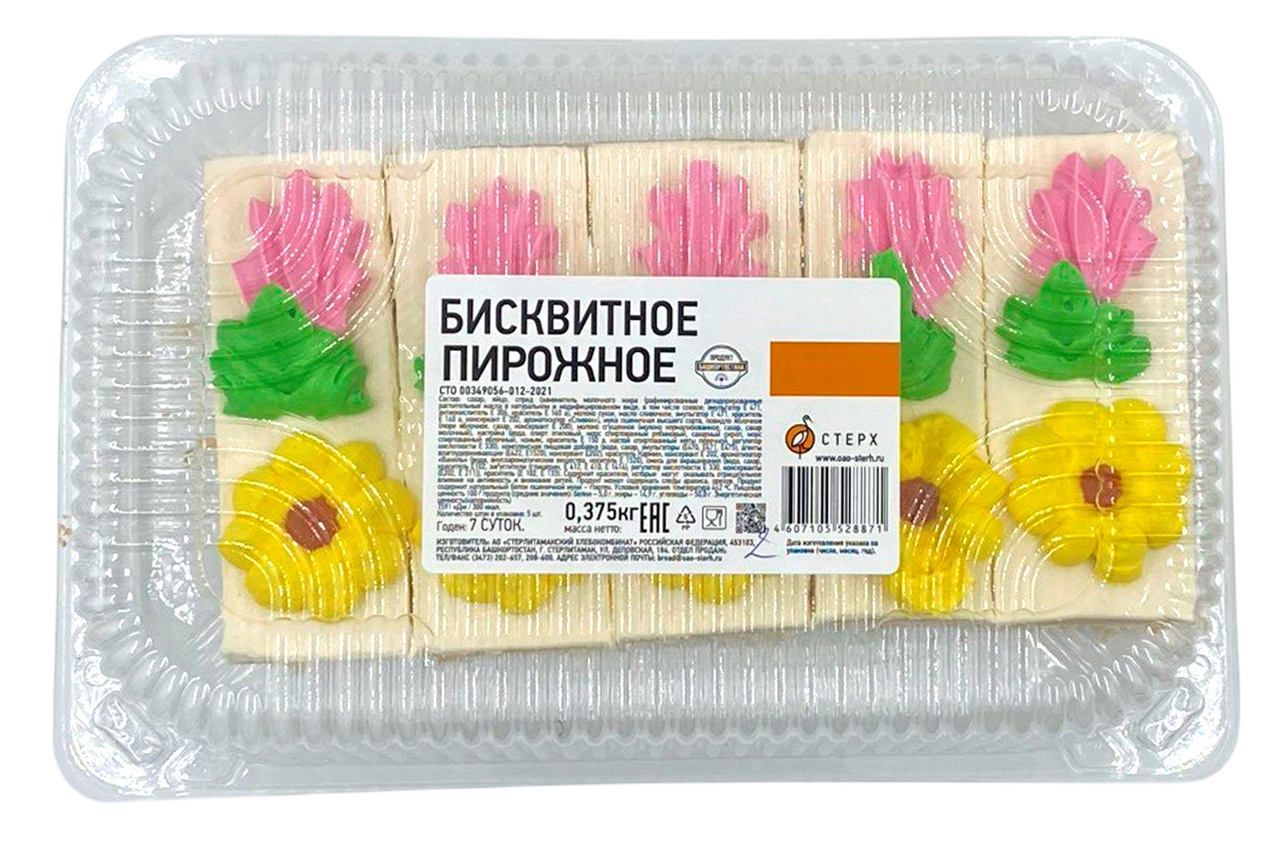 Пирожное Стерх Бисквитное, 375г