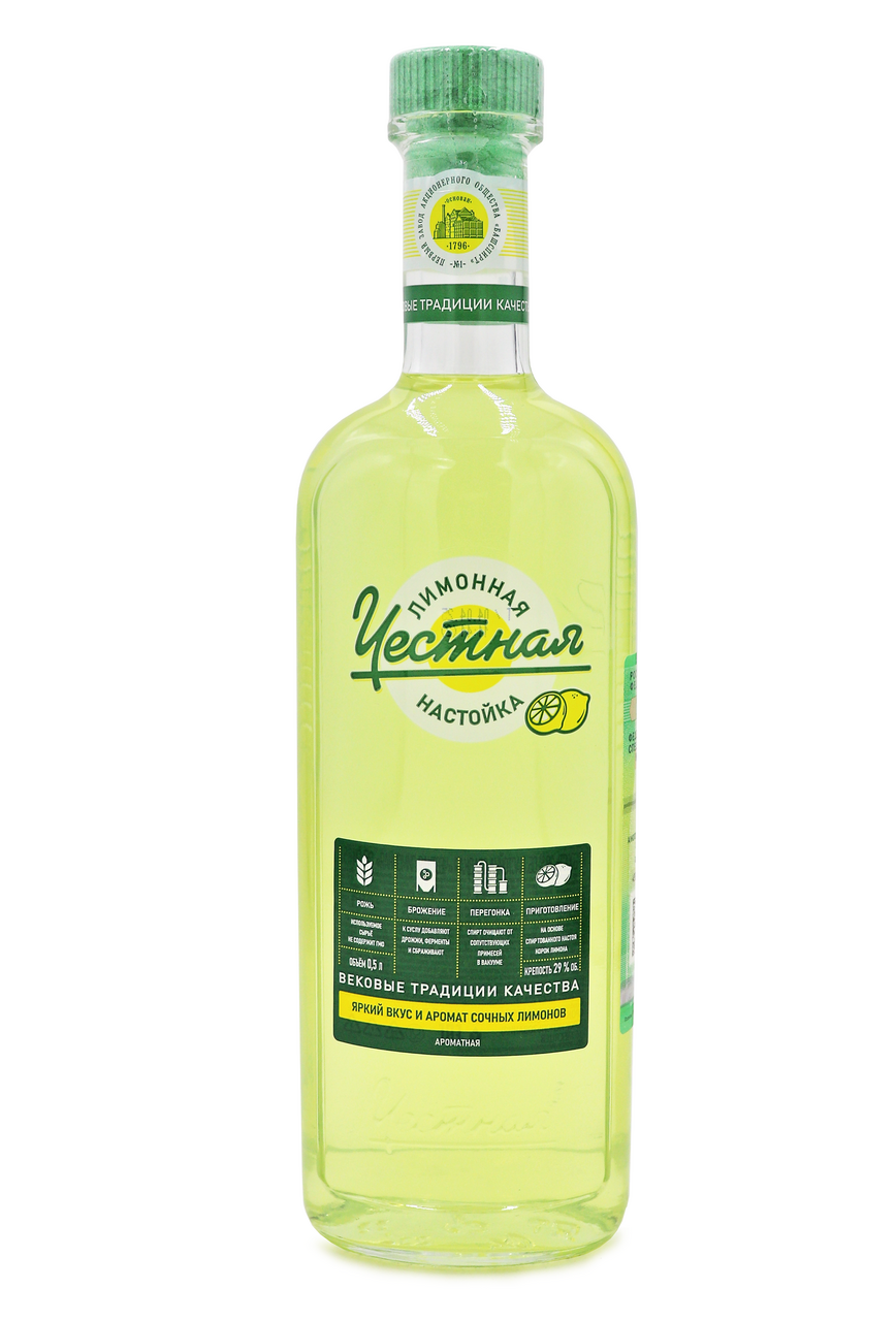 Настойка сладкая Честная лимонная, 0.5л