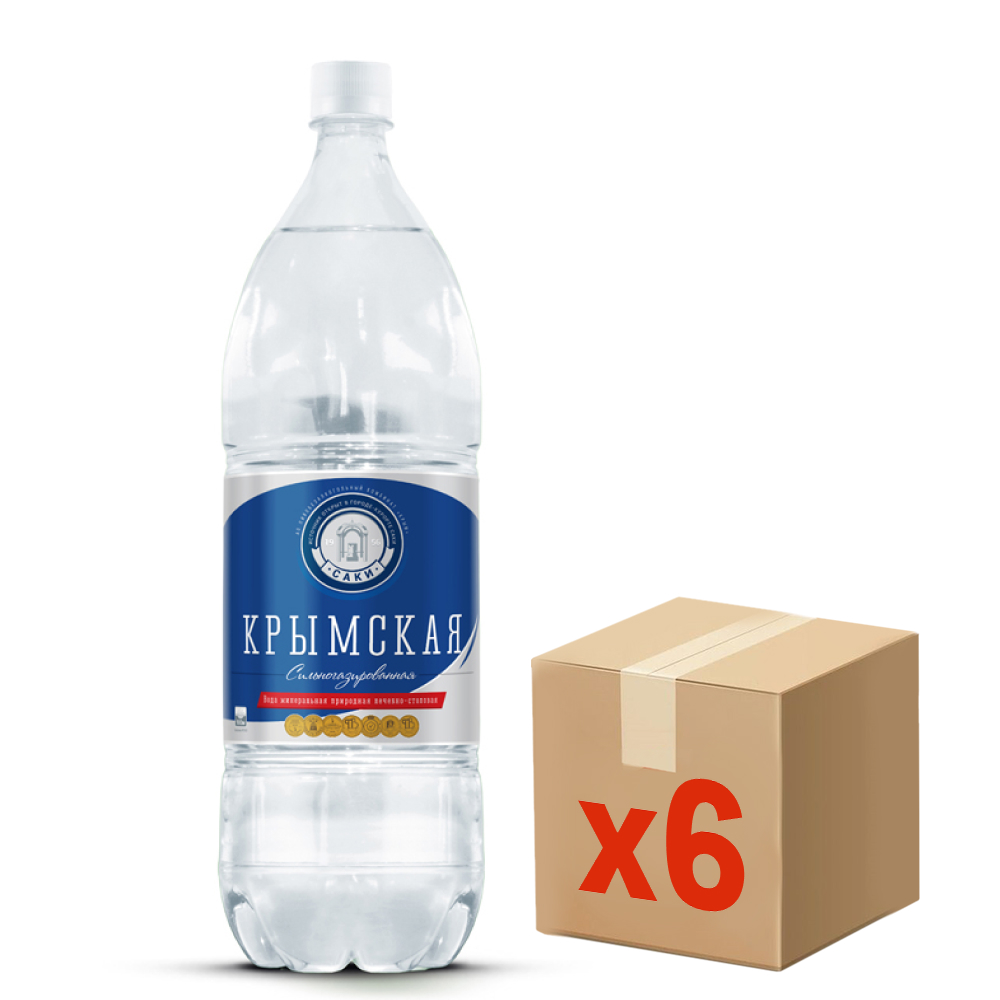 Вода Крым минеральная газированная, 2л x 6 шт
