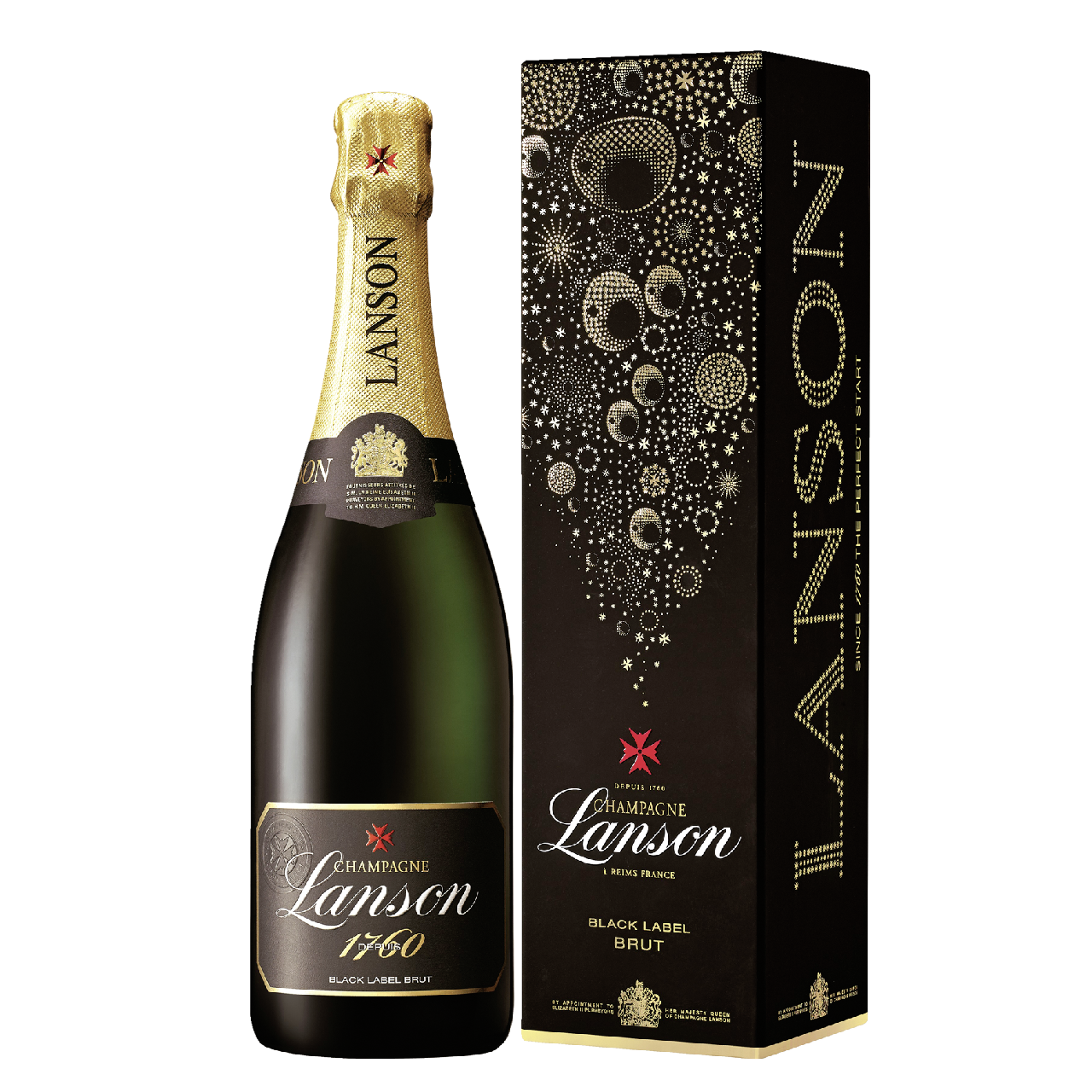 Шампанское Lanson Black label белое брют в подарочной упаковке, 0.75л  купить с доставкой на дом, цены в интернет-магазине