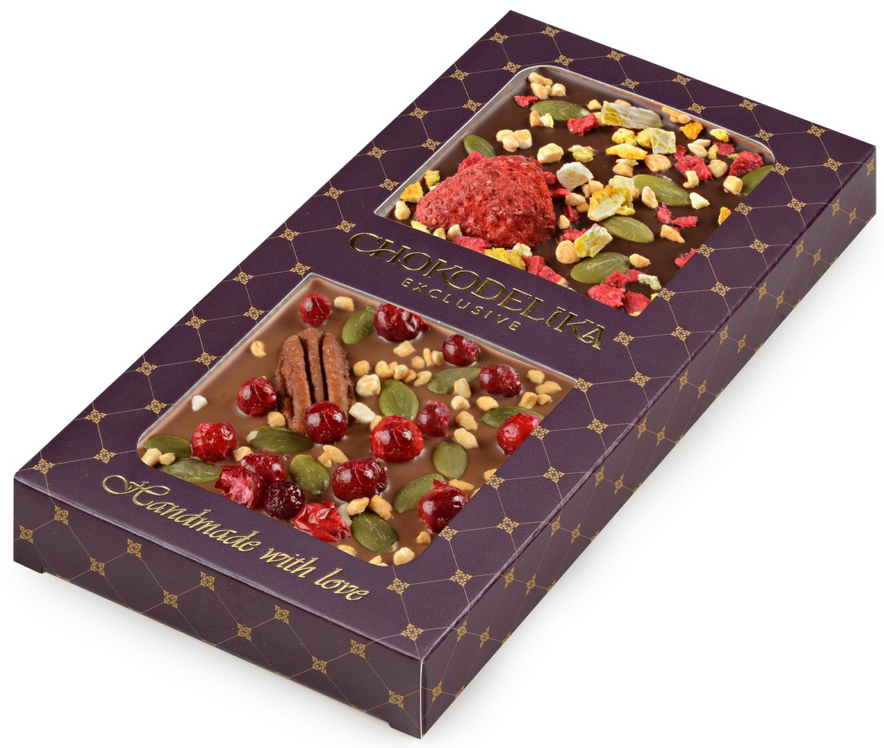 Набор подарочный Chokodelika шоколад клубника плюс брусника, 70г