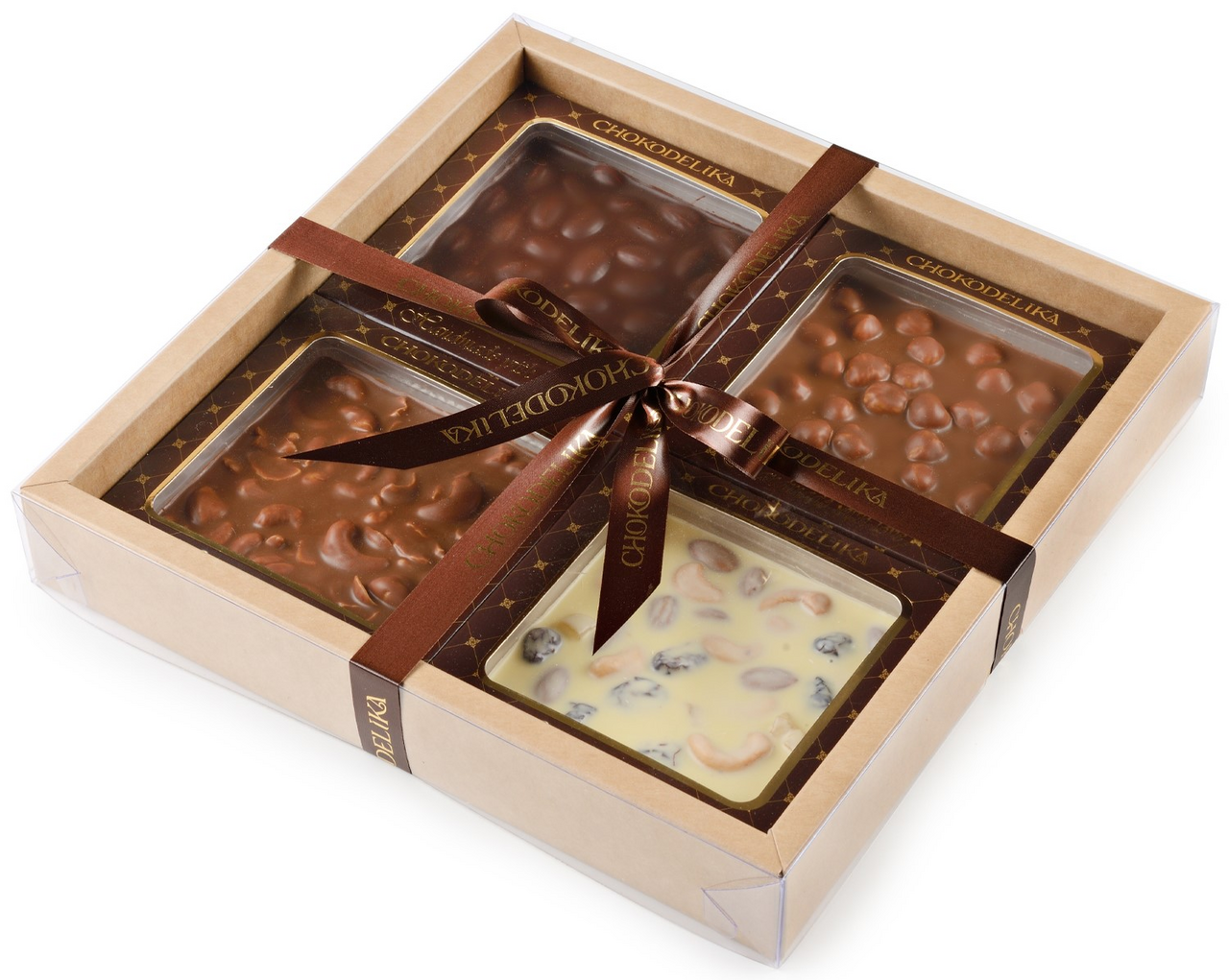 Набор подарочный Chokodelika шоколад орехово-шоколадный квартет, 320г