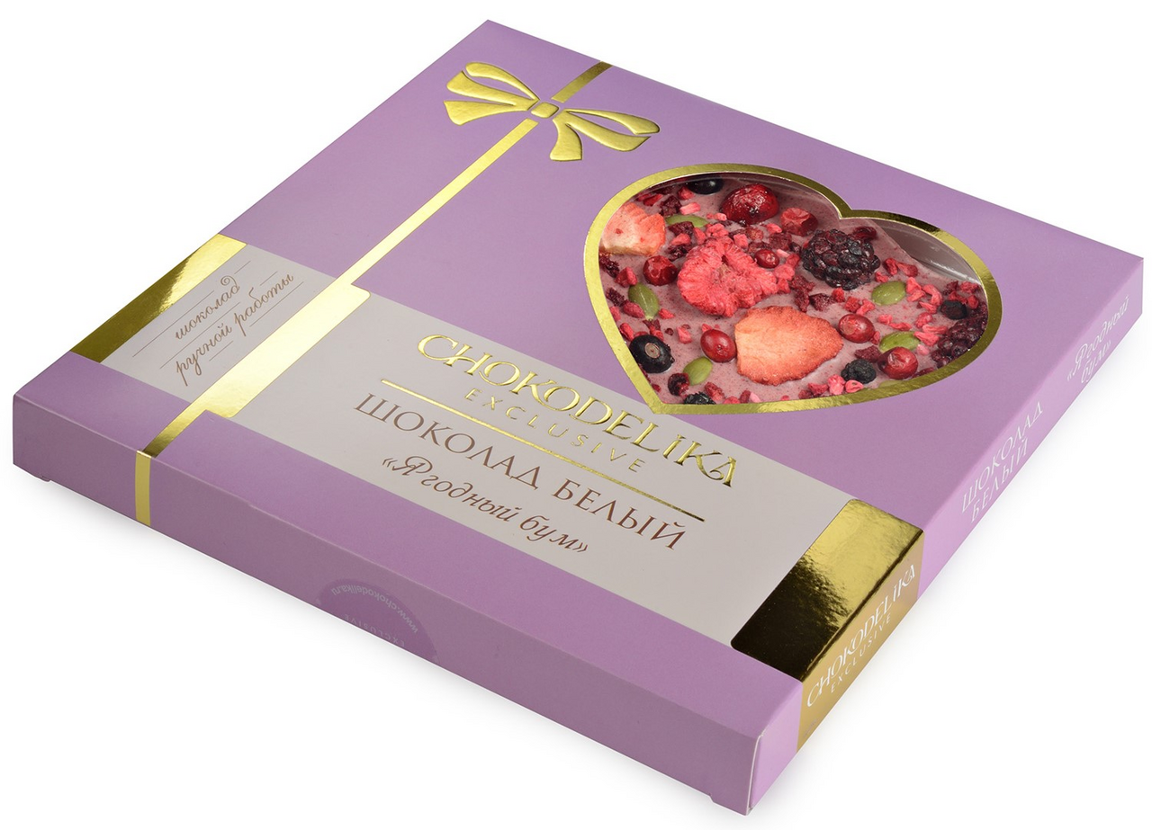 Шоколад Chokodelika белый ягодный бум, 150г