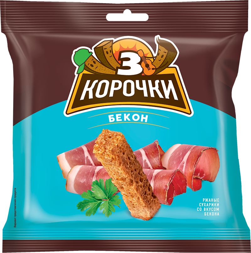 Сухарики 3 корочки бекон, 100г