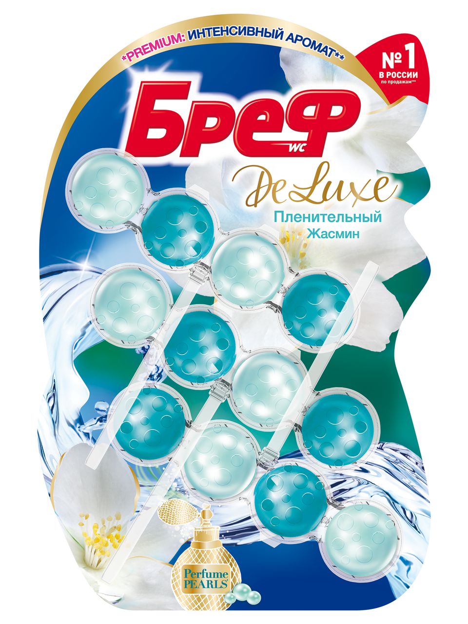 Изображение товара Туалетный блок Бреф Deluxe Пленительный жасмин 3 шт для унитаза