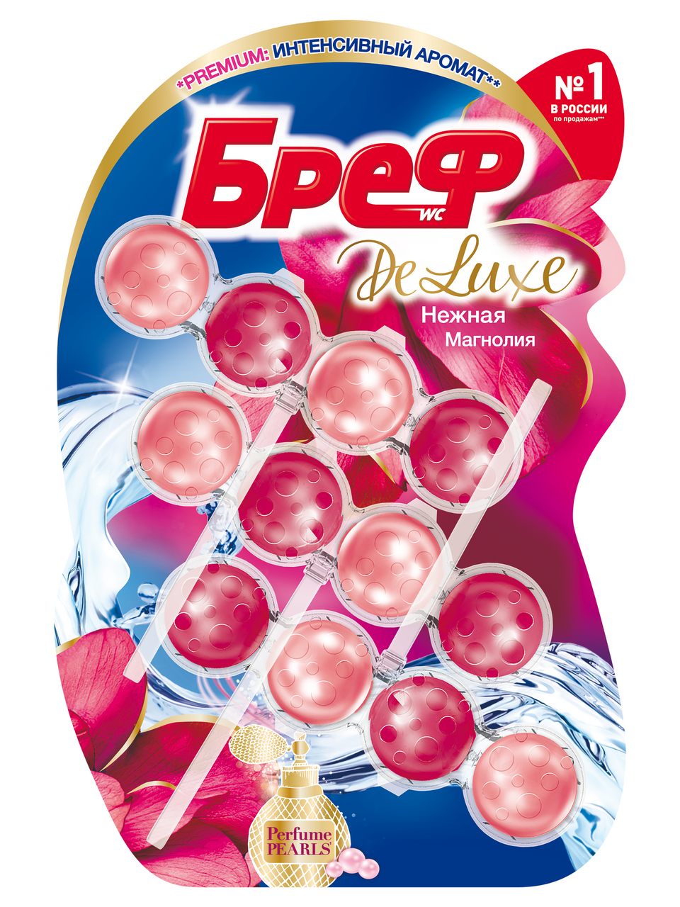 Изображение товара Туалетный блок Бреф DeLuxe Нежная магнолия, 50г х 3шт