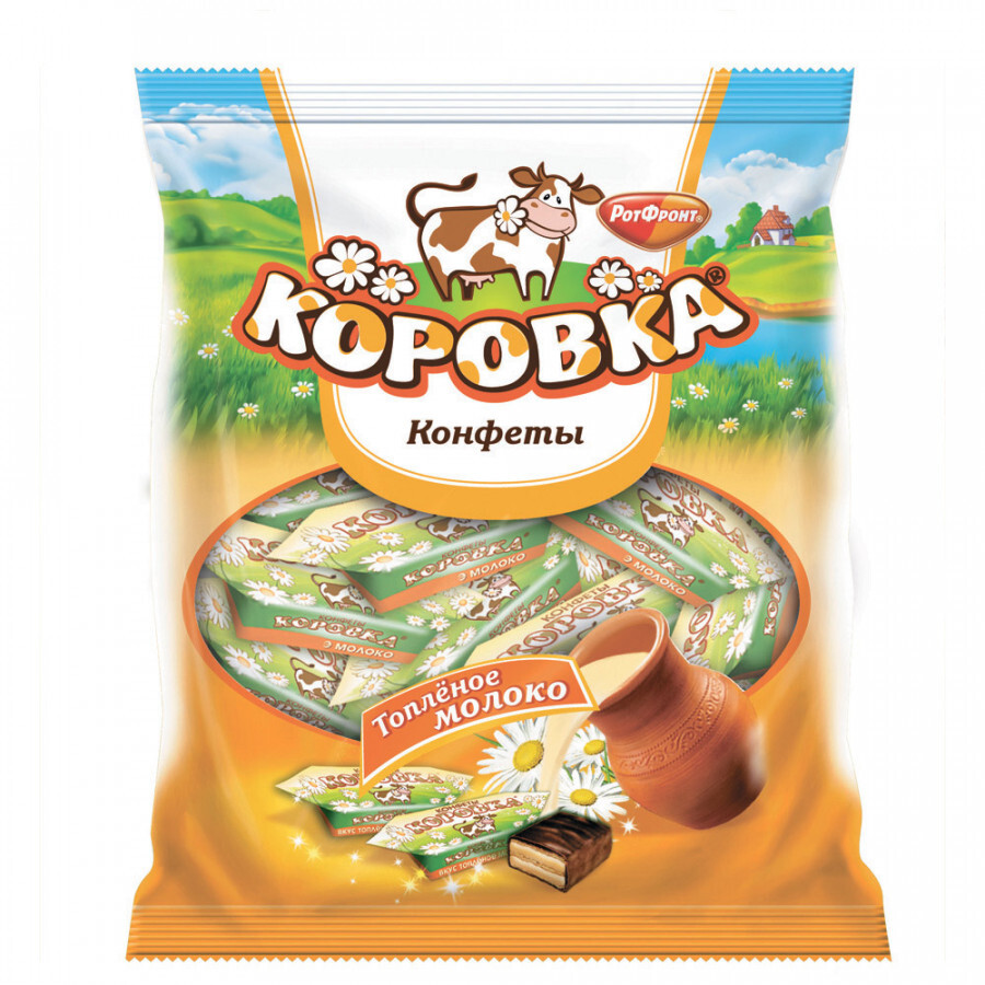 Конфеты Рот Фронт Коровка со вкусом топленого молока, 250г купить с  доставкой на дом, цены в интернет-магазине