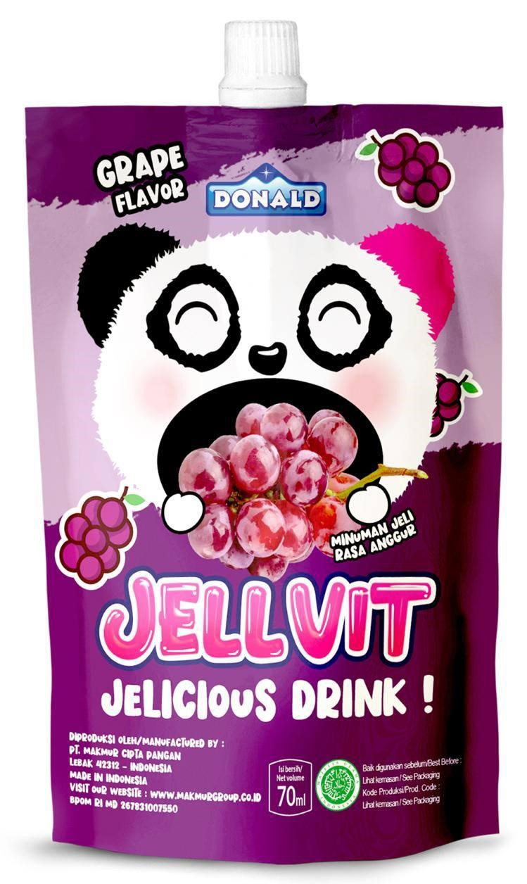 Желе питьевое Donald Jelvit виноград, 70мл