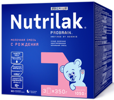 Смесь молочная Nutrilak Premium 1 0-6 месяцев (350г x 3шт), 1.05кг