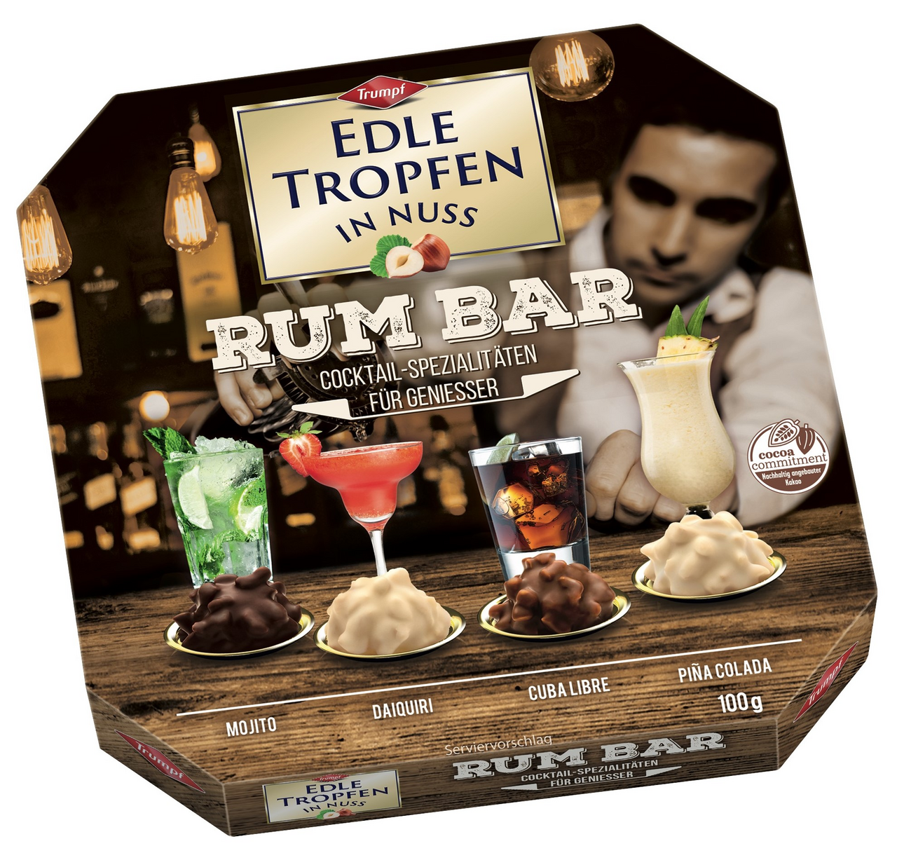 Конфеты Trumph Edle Tropfern in Nuss ром и ликер, 100г