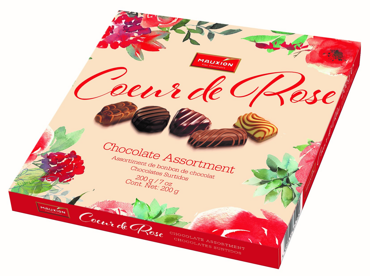Конфеты Mauxion Coeur de Rose шоколадные ассорти, 200г