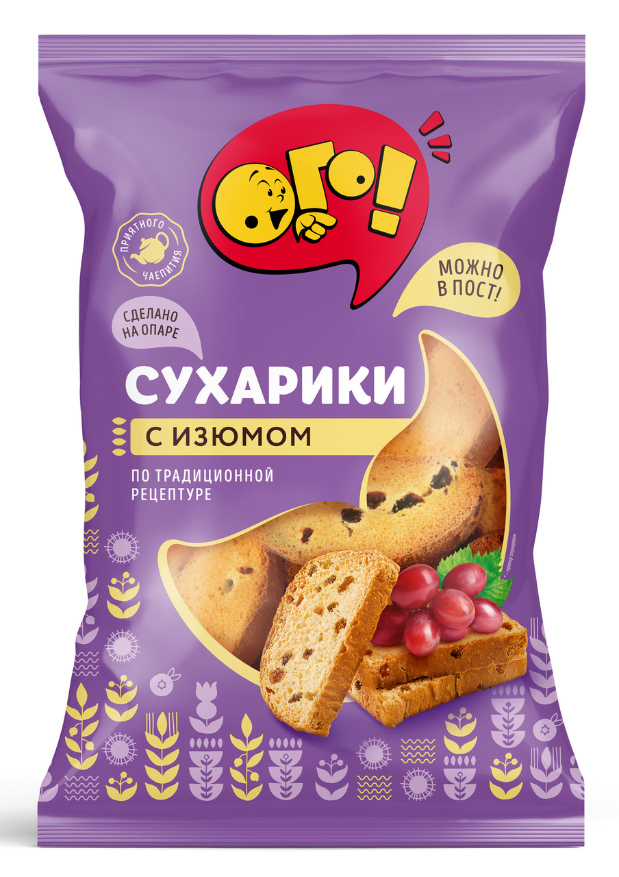 Сухарики Ого! с изюмом, 250г