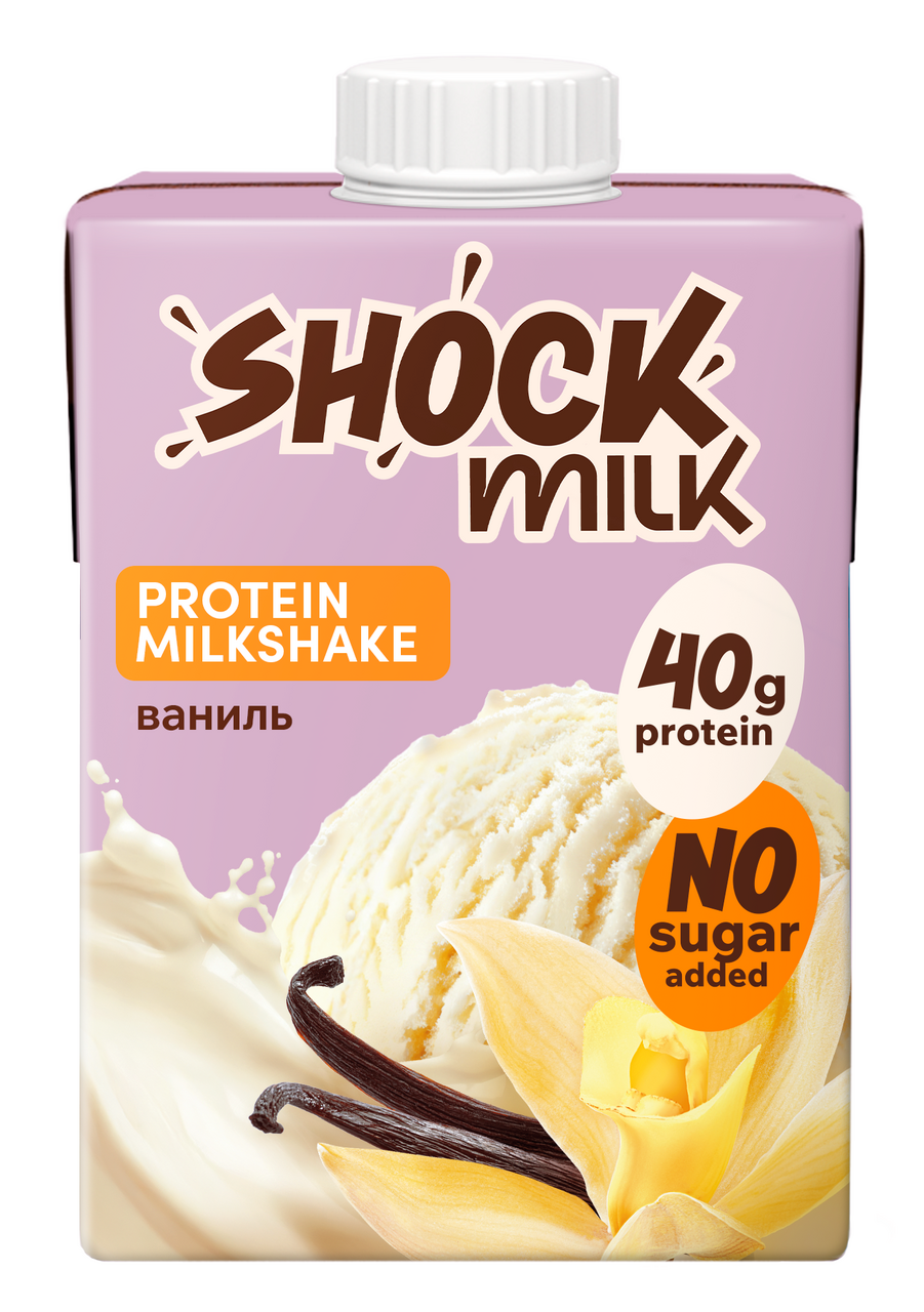 Коктейль молочный Shock Milk Protein обезжиренный ваниль, 480мл
