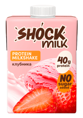 Коктейль молочный Shock Milk Protein обезжиренный клубника, 480мл
