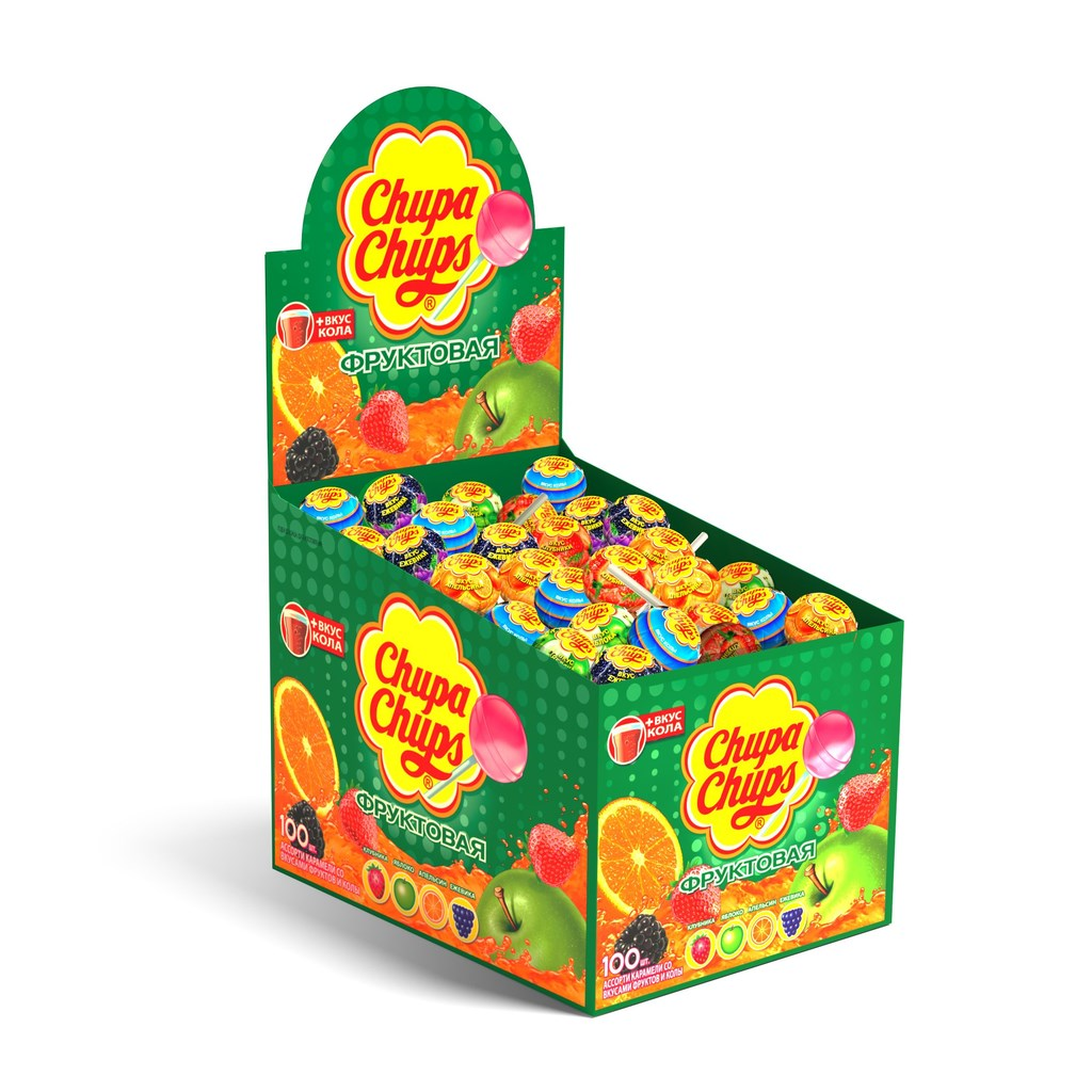 Карамель Chupa Chups Фруктовый микс, 12г x 1200 шт купить с доставкой на дом,  цены в интернет-магазине