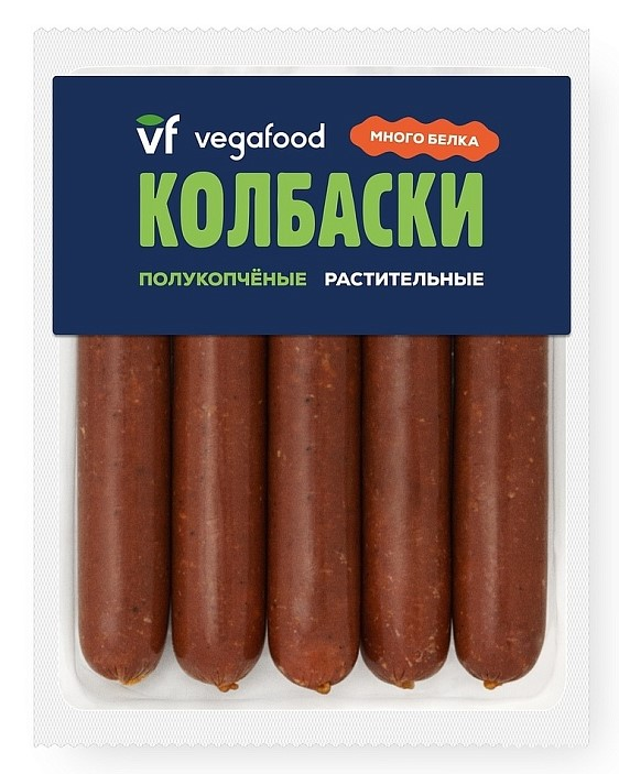 Колбаски Vegafood растительные полукопченые, 300г