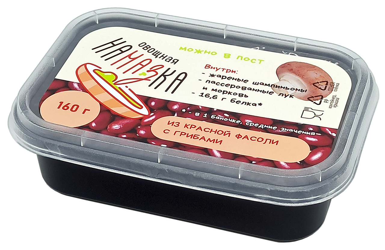 Намазка овощная Востряково из красной фасоли с грибами, 160г