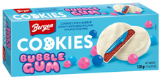 Печенье Bergen Bubble gum со вкусом жвачки покрытое молочной глазурью, 128г