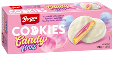 Печенье Bergen Candy floss со вкусом сахарной ваты со взрывной карамелью, 128г