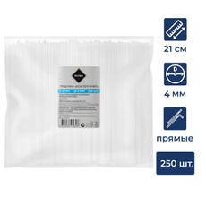 RIOBA Трубочки для коктейля прозрачные 210 мм d4 мм, 250шт