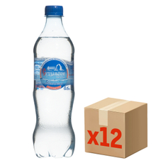 Вода Прозрачная минеральная природная газированная, 600мл x 12 шт