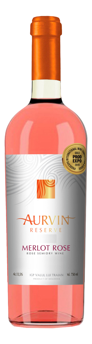 Вино Aurvin Reserve Merlot Rose розовое полусухое, 0.75л