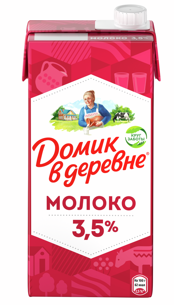 Изображение товара Молоко Домик в деревне ультрапастеризованное 3.5%, 950г