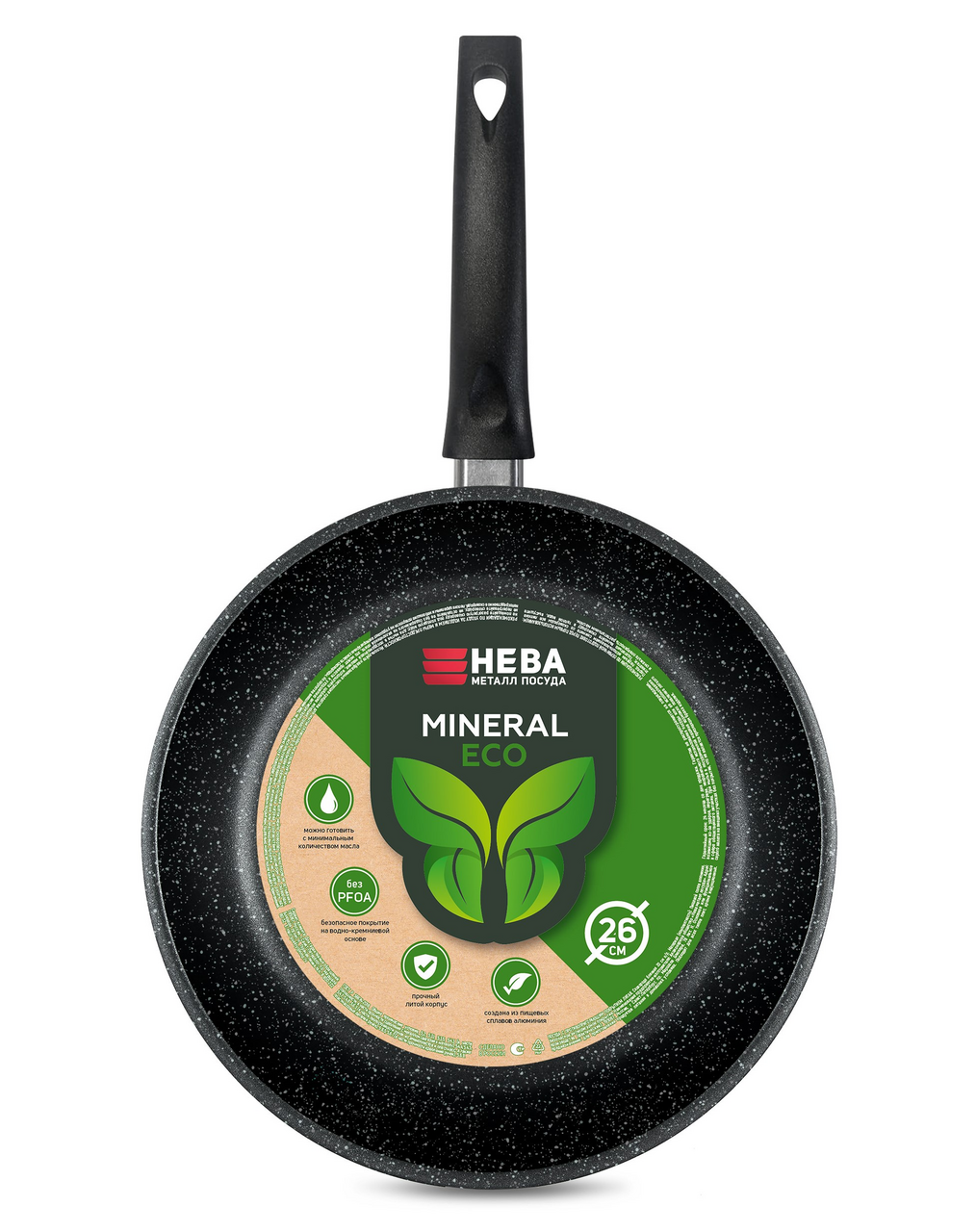 Изображение товара Сковорода НМП Mineral Eco 26 см - универсальная литая сковорода для жарки и тушения