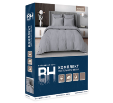 Комплект постельного белья Волшебная ночь серый ранфорс евро