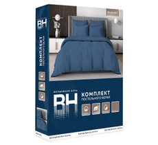 Комплект постельного белья Волшебная ночь синий ранфорс евро