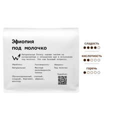 Кофе Сварщица Екатерина Эфиопия под молочко зерновой, 250г