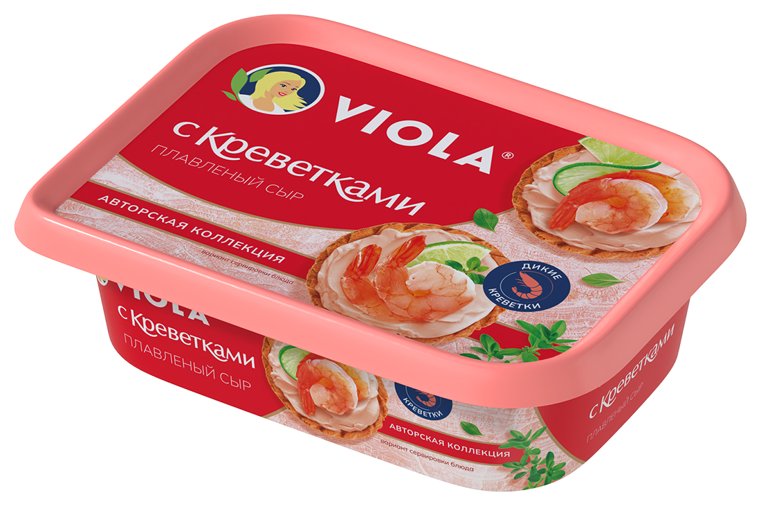 Сыр плавленый Viola с креветками 35%, 190г