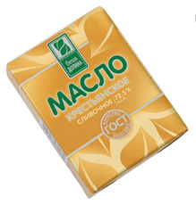 Масло сливочное Белая долина Крестьянское ГОСТ 72.5%, 180г