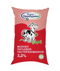 Молоко пастеризованное Молоко Оренбуржья 3.2%, 900г