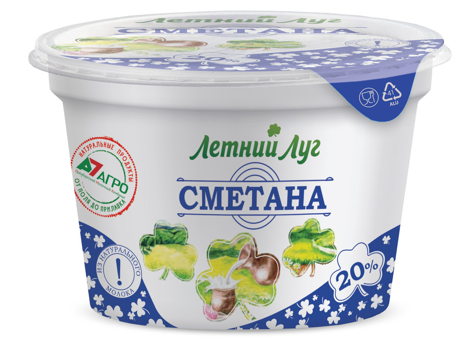 Сметана Летний луг 20%, 200г