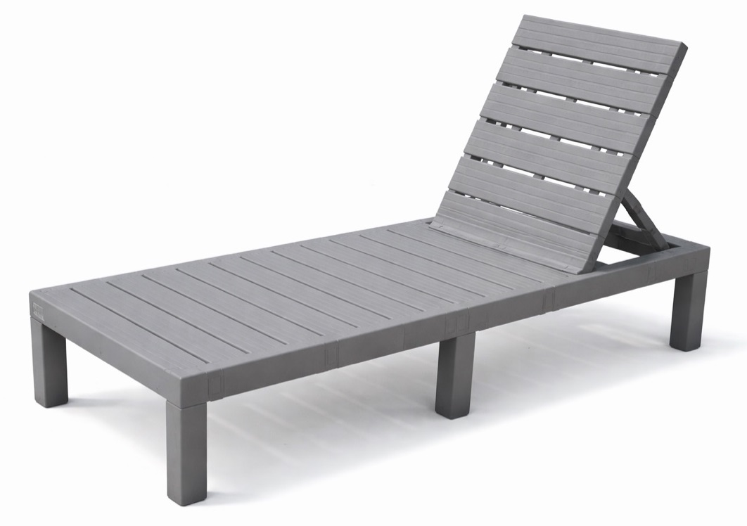 Шезлонг Sirocco Urban Sun полипропилен серый, 187 x 60 x 29см