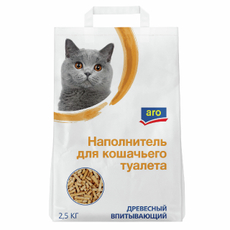 aro Наполнитель для кошачьего туалета древесный впитывающий, 2.5кг